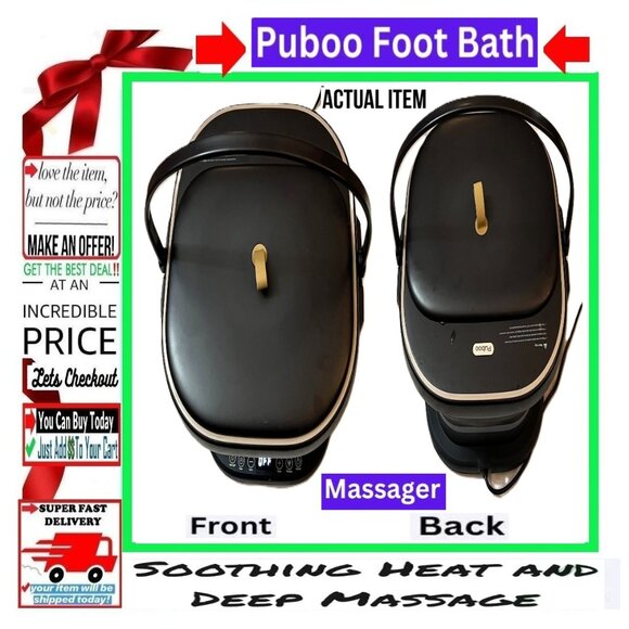 🛑 PUBOO Collapsible ➕🆒 FOOT SPA BATH Heat Massage Balls Timer Pedi💸BUY NOW‼️ - Picture 1 of 16